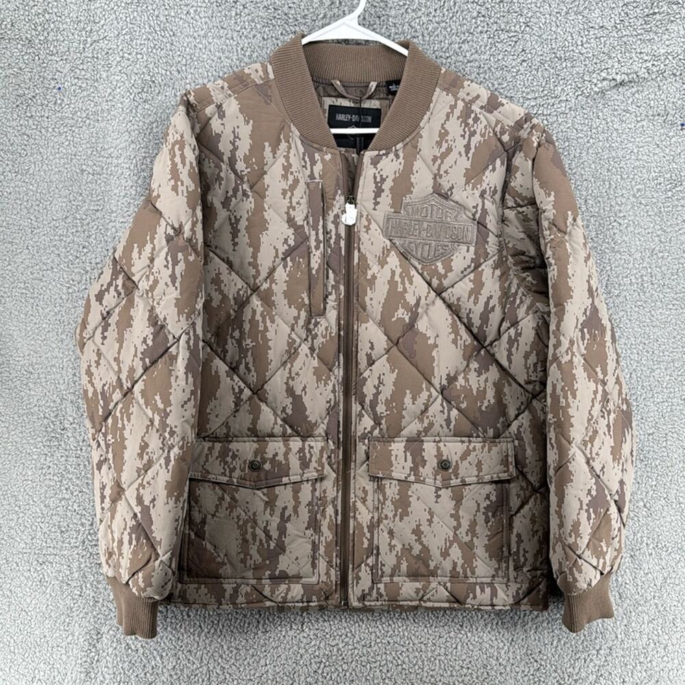 Harley-Davidson‎ Brown Digital Camo Park Jacket Men’s Sz Large NWT